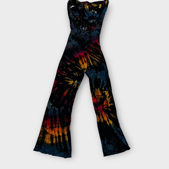 Kathmandu Jumpsuit With Hoodie Open Back Size Small Groovy Hippy Tie Waist - Picture 4 of 6